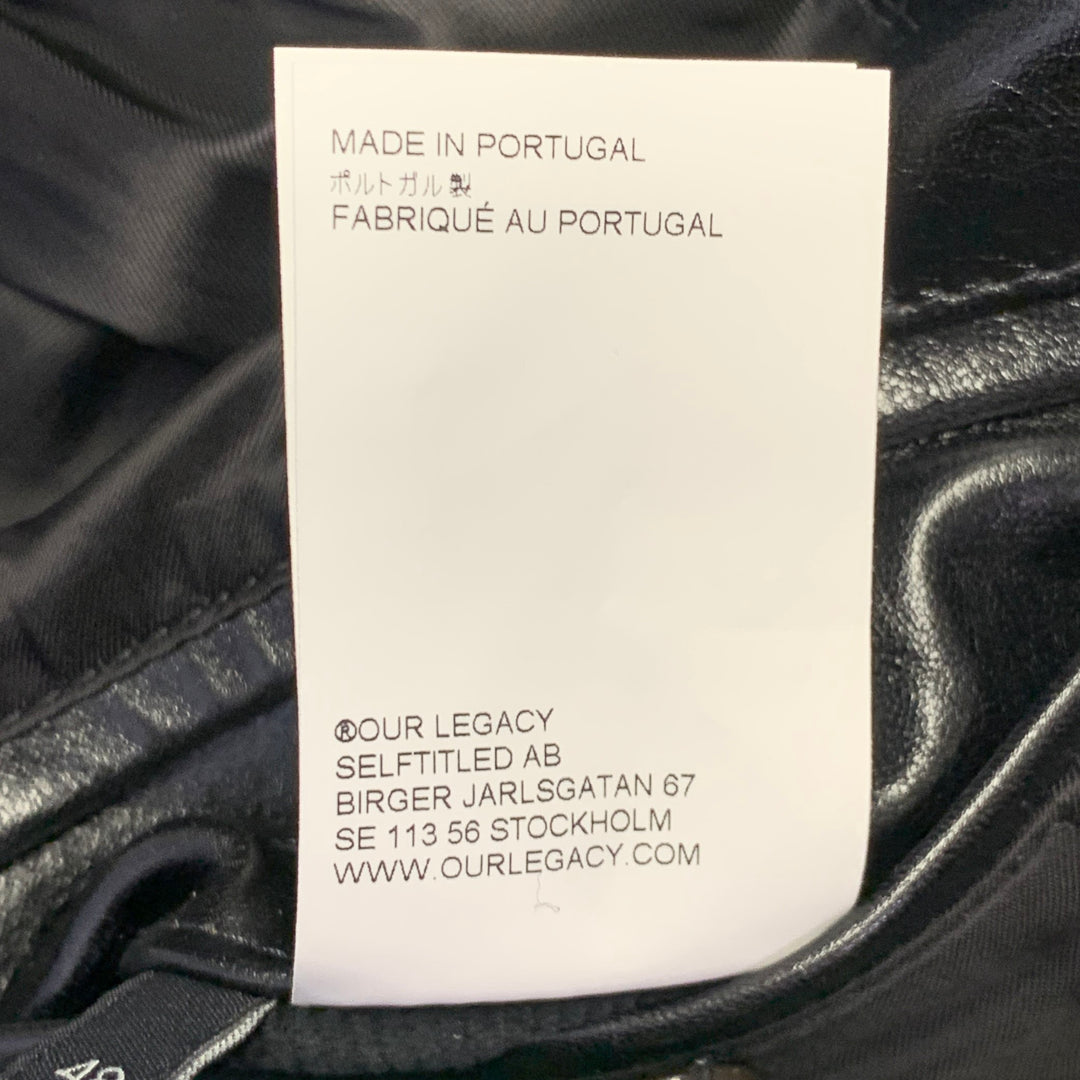 OUR LEGACY Size 38 Opening Blazer Black Calf Leather Jacket