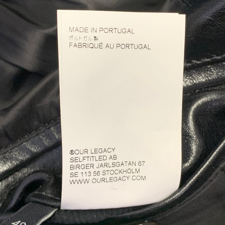 OUR LEGACY Size 38 Opening Blazer Black Calf Leather Jacket