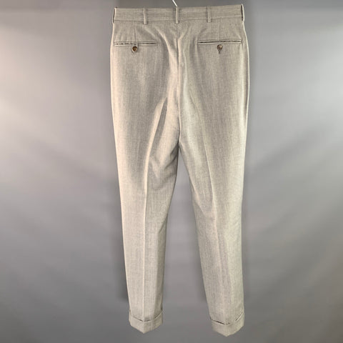 RALPH LAUREN Size 30 Grey Wool Pleated Dress Pants