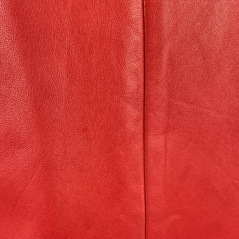 BALENCIAGA Size 8 Red Coral Lambskin Leather Sleeveless Shift Dress