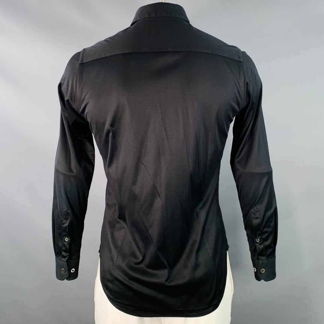 GIORGIO ARMANI Size M Black Spread Collar Long Sleeve Shirt