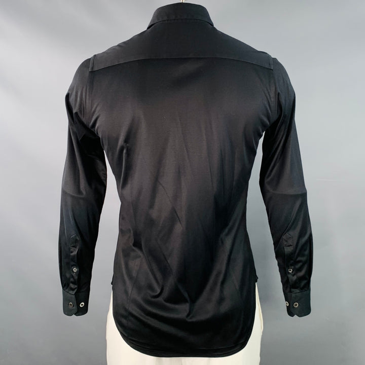 GIORGIO ARMANI Size M Black Spread Collar Long Sleeve Shirt