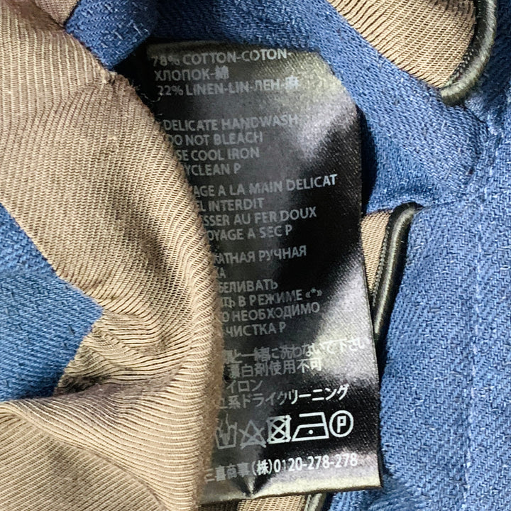 HAIDER ACKERMANN Size 38 Navy Black Cotton Linen Cropped Vest