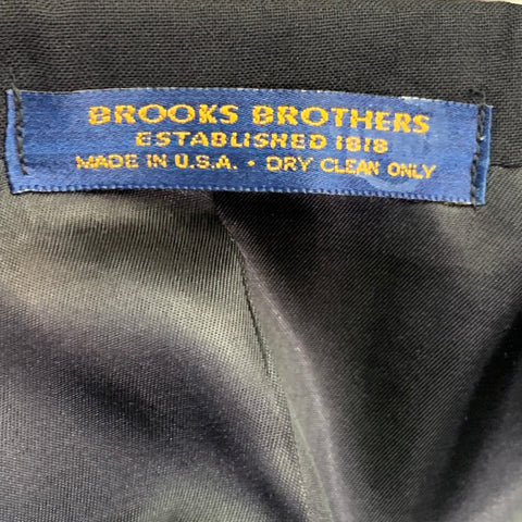 BROOKS BROTHERS Size M Black Peak Lapel Single Button Tuxedo