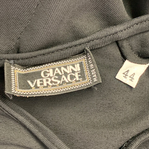 GIANNI VERSACE Size 8 Black Sleeveless Casual Top