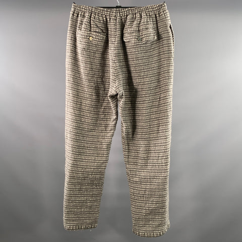 UNDERCOVER Size M Grey White Plaid Wool Elastic Waistband Casual Pants