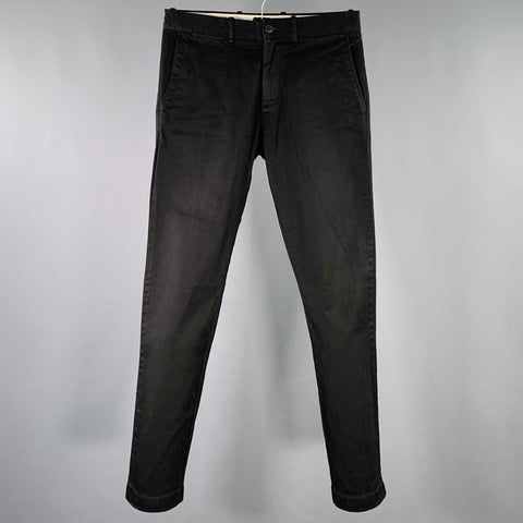 J.CREW Size 28 Black Cotton Blend Flat Front Casual Pants