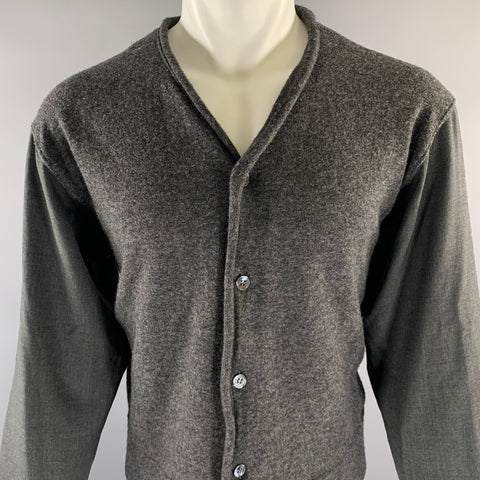 COMME des GARCONS SHIRT Size L Grey Wool Blend Cardigan