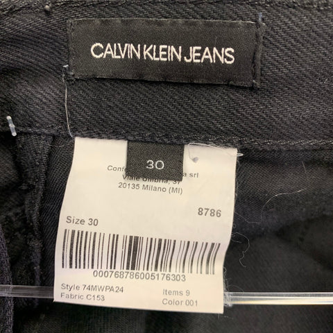 CALVIN KLEIN 205W39NYC Size 30 Black Cotton Slim Jeans