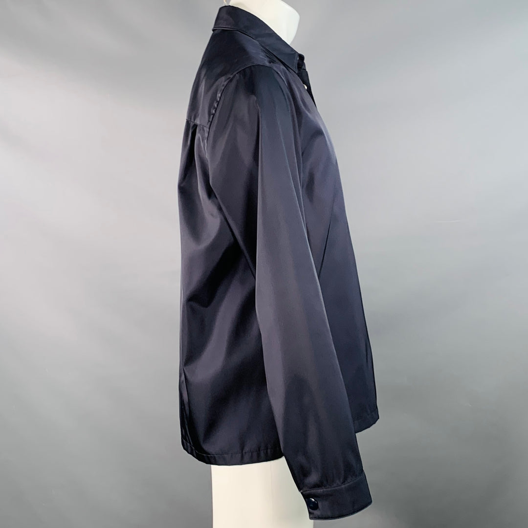 PRADA RE-NYLON Size S Navy Polyamide One Pocket Snaps Jacket