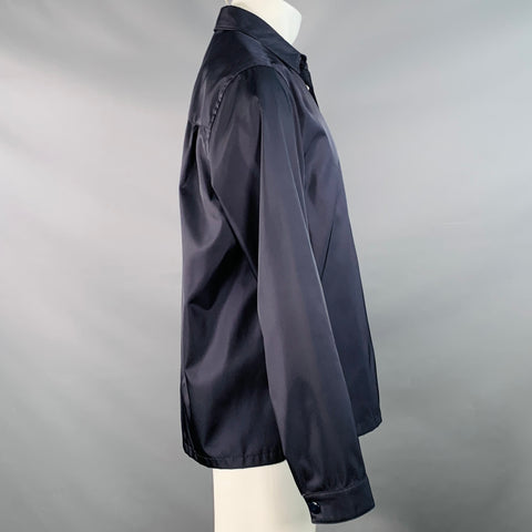 PRADA RE-NYLON Size S Navy Polyamide One Pocket Snaps Jacket
