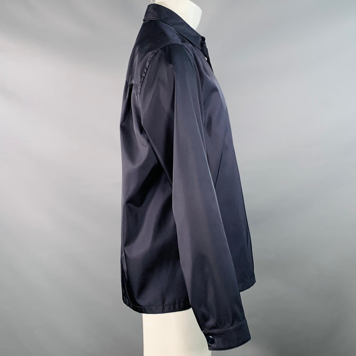 PRADA RE-NYLON Size S Navy Polyamide One Pocket Snaps Jacket
