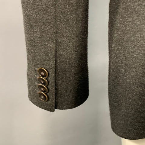 GIORGIO ARMANI Veste croisée à revers pointus en mélange de viscose grise Taille 38