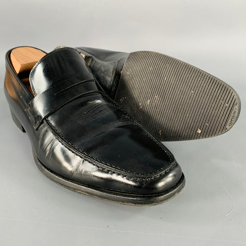 DIOR Size 9.5 Black Leather Penny Loafers