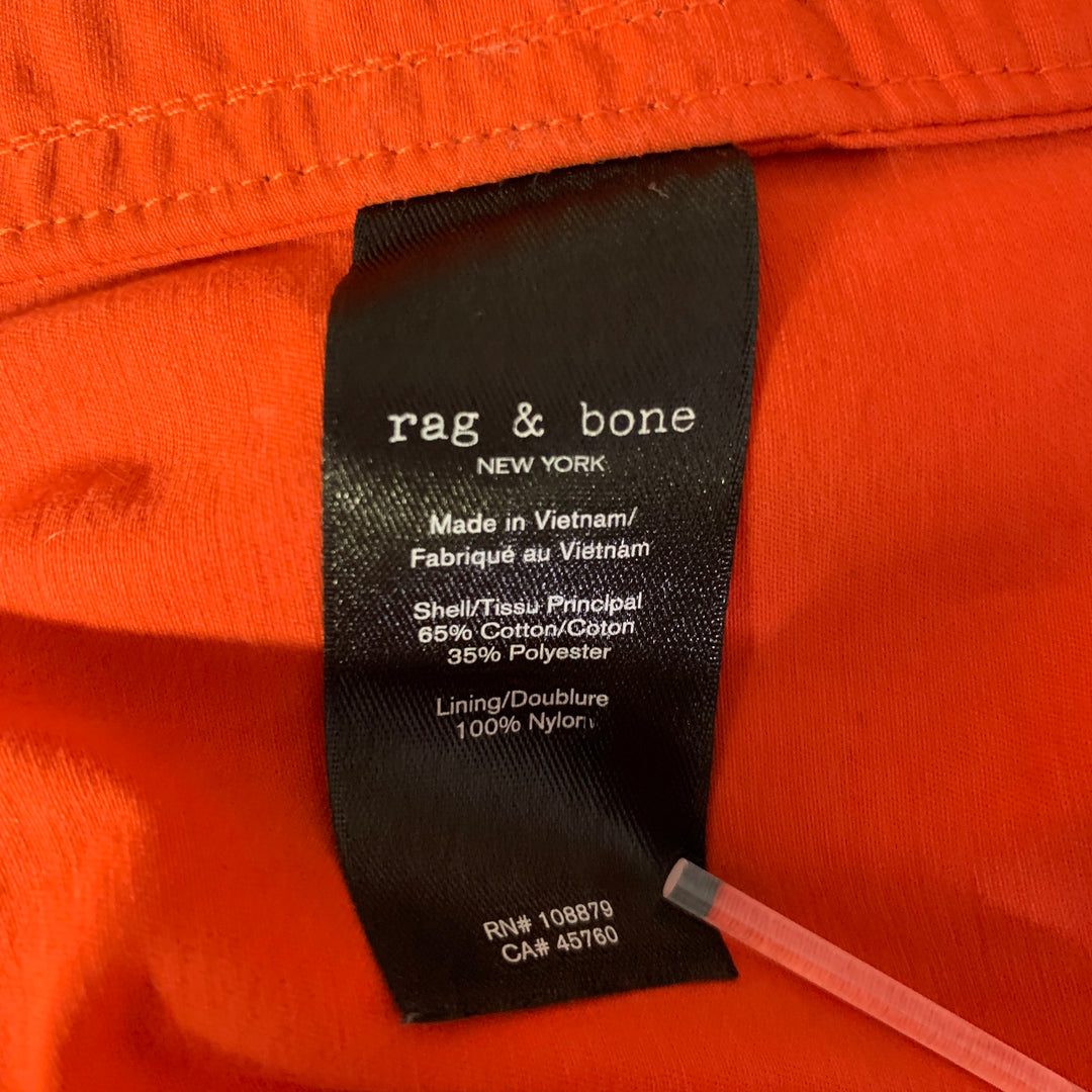 RAG & BONE Size L Orange Cotton Polyester Parka Jacket