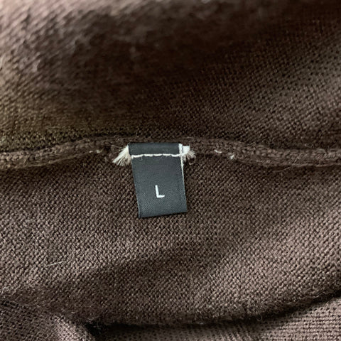 JOSEPH Size L Brown Solid Wool Blend Crew-Neck Pullover