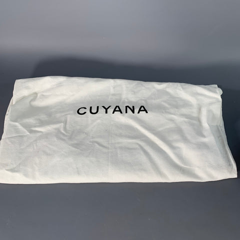 CUYANA Black Pebble Grain Leather Top Handles Tote Bag