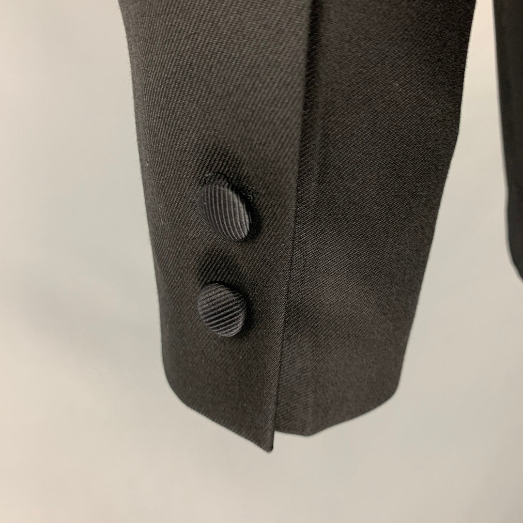 BLACK FLEECE Size 38 Black Wool Notch Lapel Sport Coat