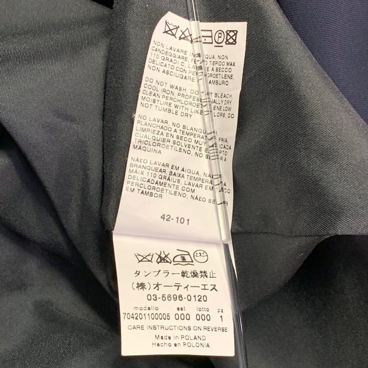 MAX MARA Size 6 Navy Triacetate Blend Notch Lapel Jacket Blazer