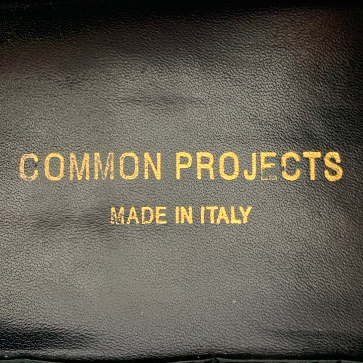 COMMON PROJECTS Size 9 Black Leather Low Top Shiny Sole Sneakers