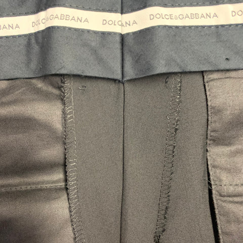 DOLCE & GABBANA Size 34 Black Wool Blend Zip Fly Dress Pants