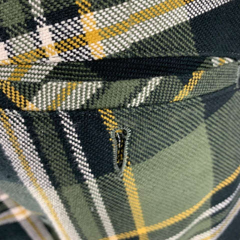 TOMAS MAIER Size 31 Green Yellow Plaid Cotton Button Fly Shorts