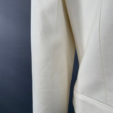 HELMUT LANG Size 8 Cream Viscose Cotton Woven Jacket Blazer