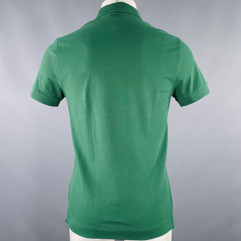 LACOSTE Size S Green Embroidery Cotton Blend Short Sleeve Polo