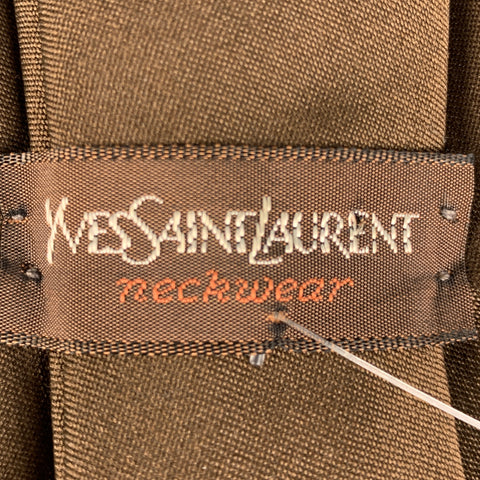 YVES SAINT LAURENT Brown YSL Monogram Tie