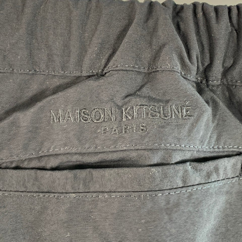 MAISON KITSUNE Size XS Navy Nylon Tapered Drawstring Casual Pants