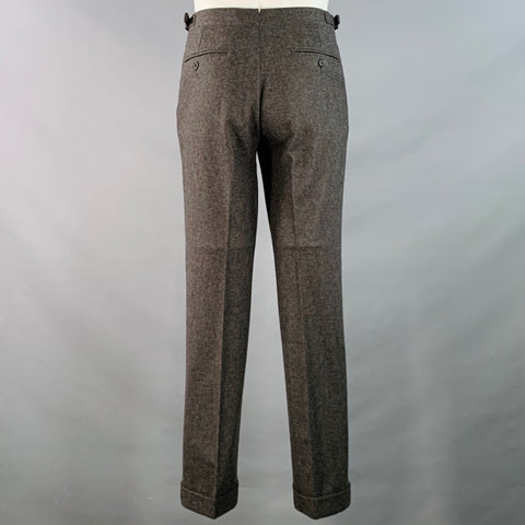 POLO BY RALPH LAUREN Size 38 Regular Grey Virgin Wool Double Breasted Peak Lapel Suit
