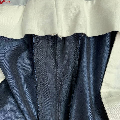 ISAIA Size 46 Long Navy Stripe Wool Silk Notch Lapel Suit