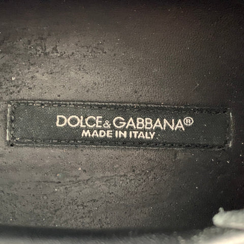 DOLCE & GABBANA Size 10 Daymaster Black White Color Block Leather Chunky Sole Sneakers