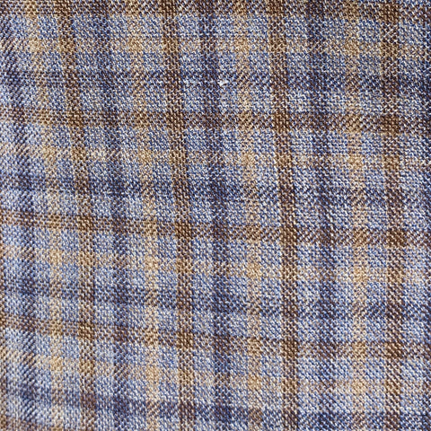 PAUL SMITH Size 42 Grey Brown Navy Plaid Wool Linen Sport Coat