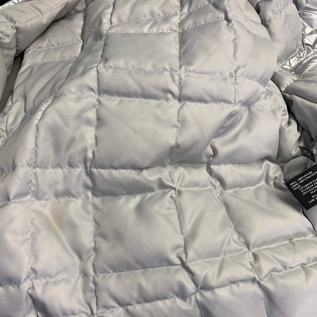KENNETH COLE Size M Silver Metallic Polyester Zip Up Padded Vest Jacket