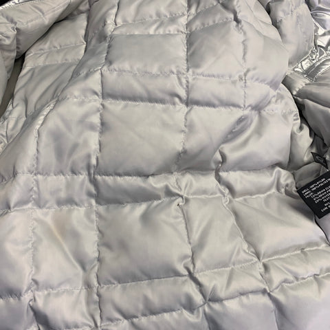 KENNETH COLE Size M Silver Metallic Polyester Zip Up Padded Vest Jacket