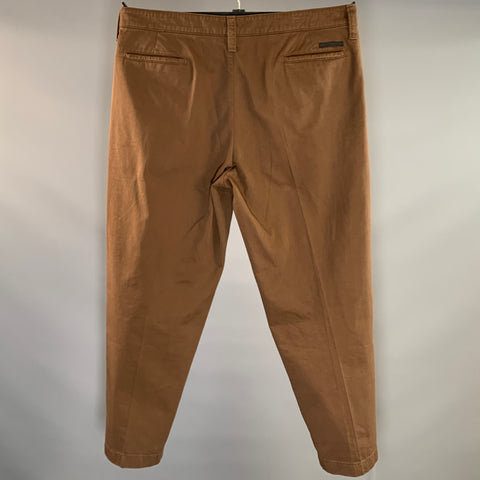 PRADA Size 36 Brown Cotton Zip Fly Casual Pants