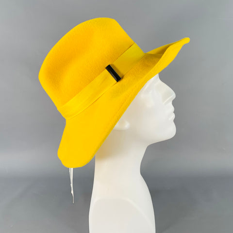 GIGI BURRIS Requiem Yellow Felt Fedora Hat
