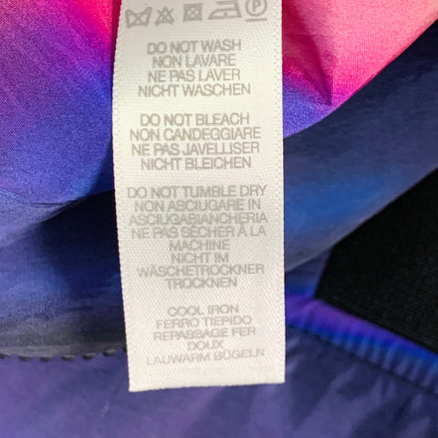 PAUL SMITH Size M Abstract Fire Black Multi Color Nylon Bomber Jacket