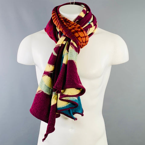 KAPITAL Multi Color Flames Cars Wool Scarf