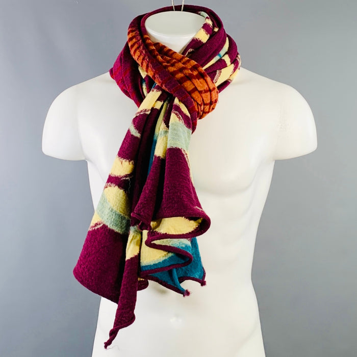 KAPITAL Multi Color Flames Cars Wool Scarf