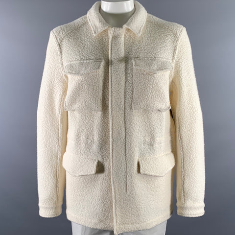 KLEIN EPSTEIN & PARKER Size XL Cream Sherpa Wool Blend Jacket