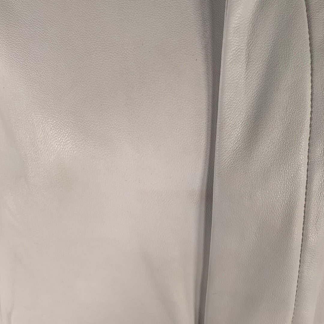 NAHMIAS Size S White Lamb Leather Carpenter Jacket