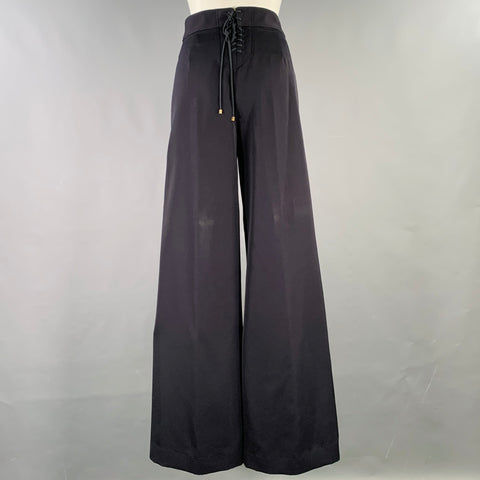RALPH LAUREN COLLECTION Size 6 Black Wool Twill Bib Dress Pants