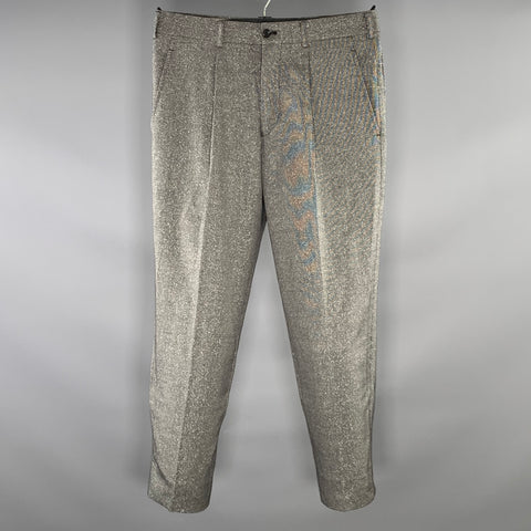 COMME des GARCONS Size S Black Silver Metallic Wool Blend Dress Pants