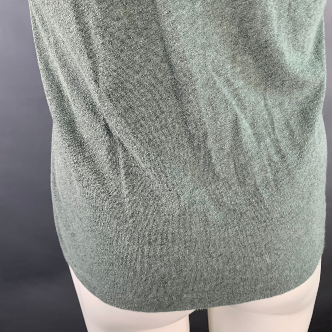 BURBERRY BRIT Size S Blue Green Checkered Cotton Crew Neck T-shirt