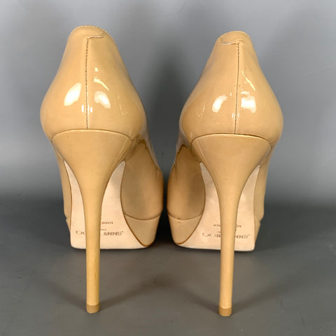 JIMMY CHOO Size 6 Tan Nude Patent Leather Stiletto Pumps
