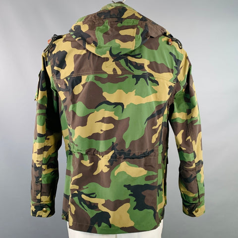 POLO by RALPH LAUREN Taille L Vert Marron Beige Camouflage Manteau à Capuche Utilitaire
