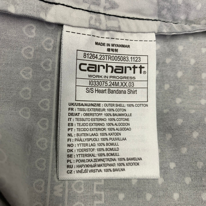 CARHARTT Size M Black White Bandana Cotton Camp Short Sleeve Shirt