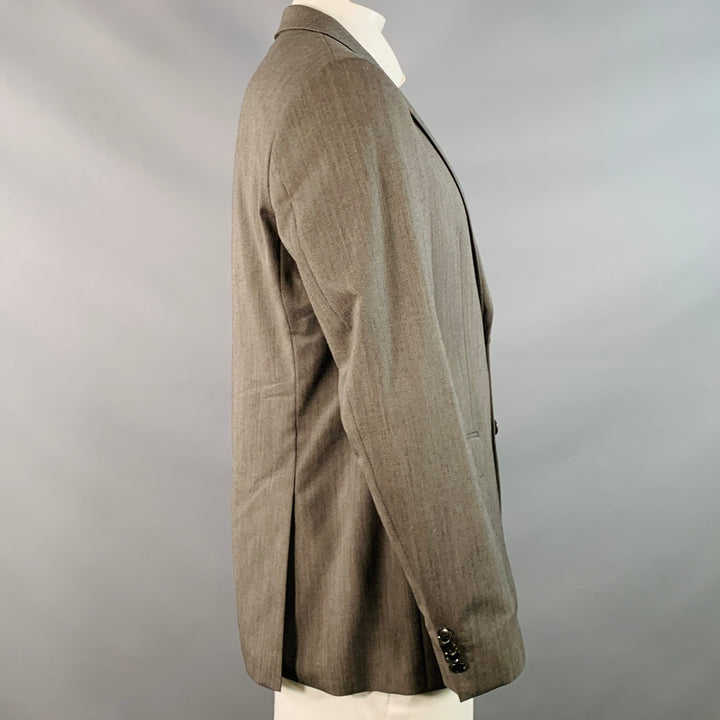 HUGO BOSS Size 42 Regular Grey Virgin Wool Notch Lapel Sport Coat